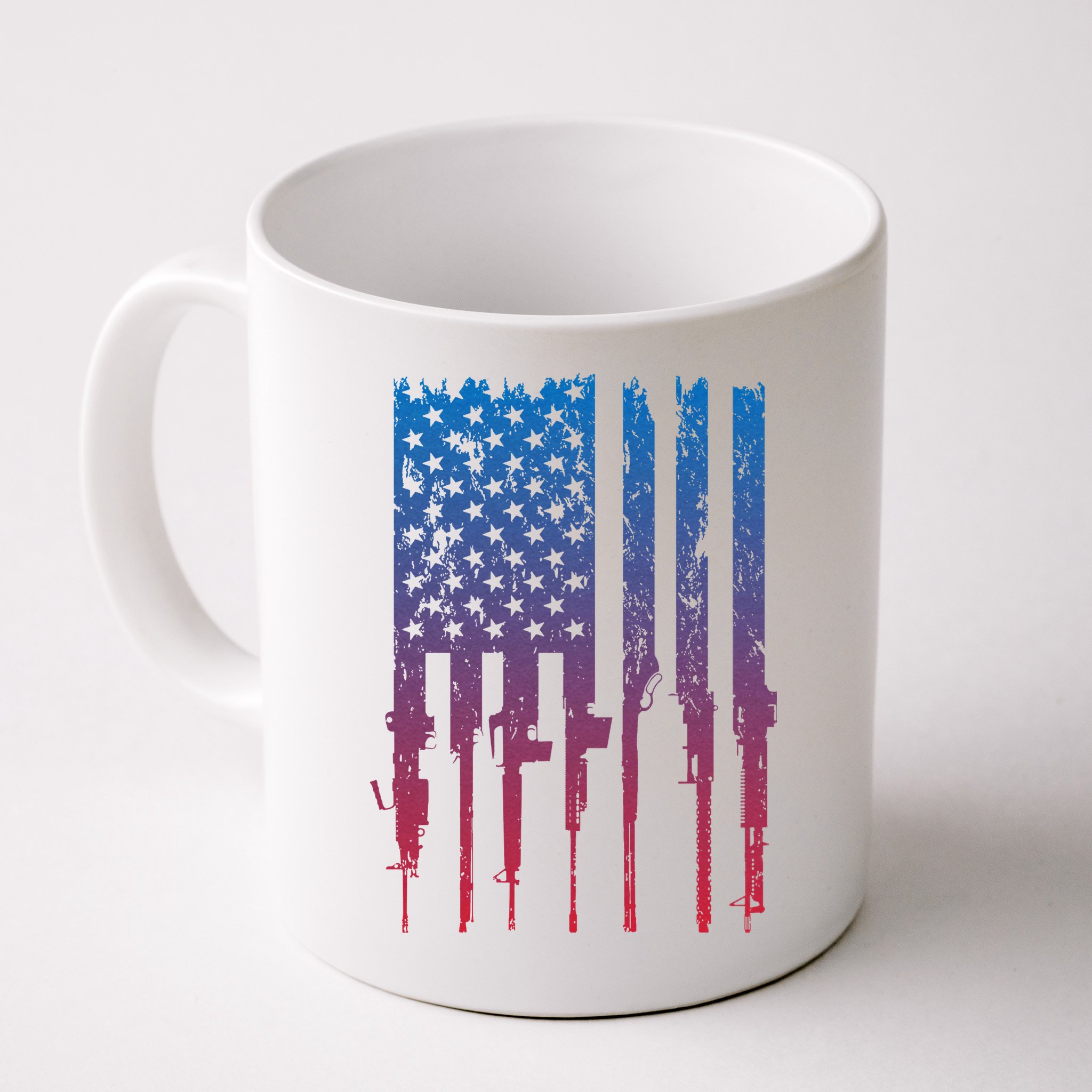 Vintage Rifle American Flag Retro Mug