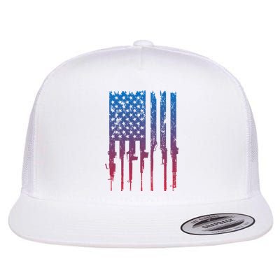 Vintage Rifle American Flag Retro Flatbill Hat