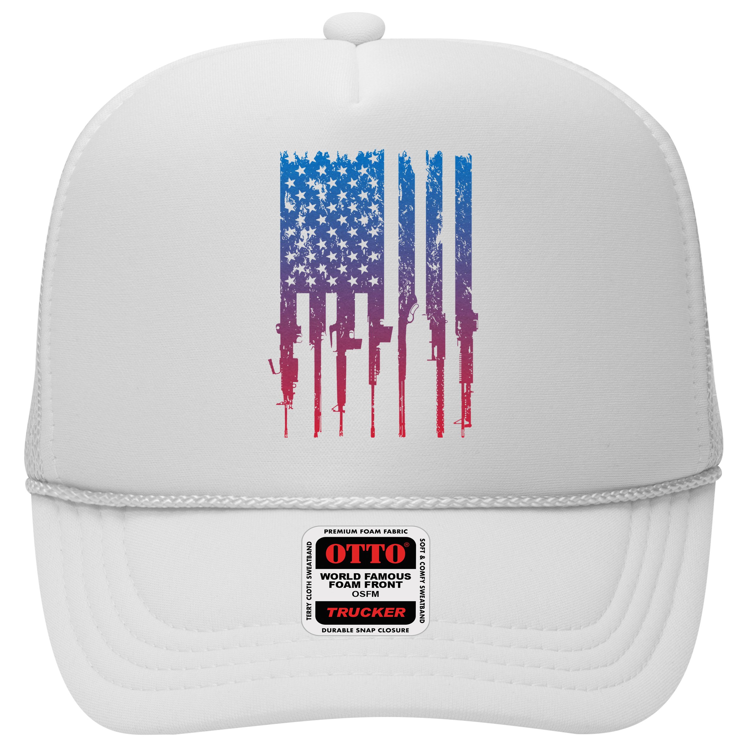 Vintage Rifle American Flag Retro Hat