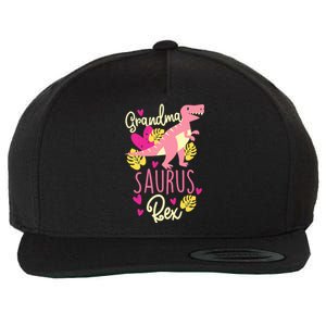 Grandma Saurus Rex Dinosaur Wool Snapback Cap