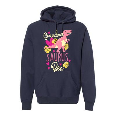 Grandma Saurus Rex Dinosaur Premium Hoodie