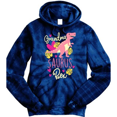 Grandma Saurus Rex Dinosaur Tie Dye Hoodie