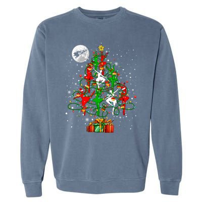 Group Santa Reindeer Elf Ballets Dancing As Christmas Tree Gift Garment-Dyed Sweatshirt