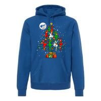 Group Santa Reindeer Elf Ballets Dancing As Christmas Tree Gift Premium Hoodie