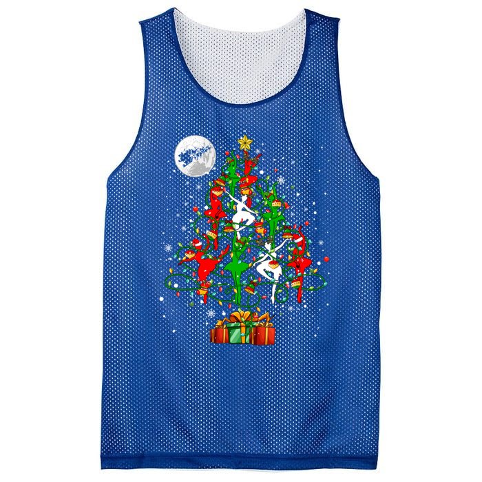 Group Santa Reindeer Elf Ballets Dancing As Christmas Tree Gift Mesh Reversible Basketball Jersey Tank