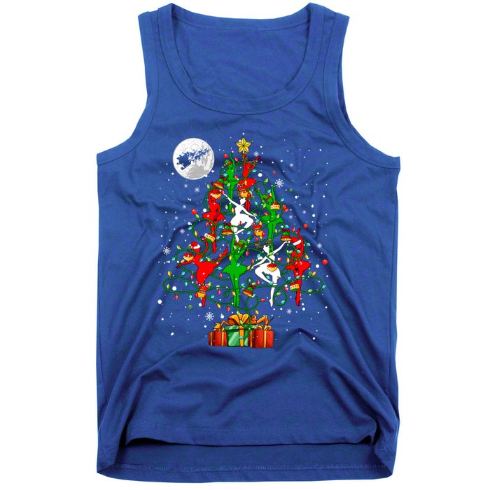 Group Santa Reindeer Elf Ballets Dancing As Christmas Tree Gift Tank Top