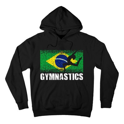 Gymnastics Sport Retro Brazil Flag Brazilian Gymnast Hoodie