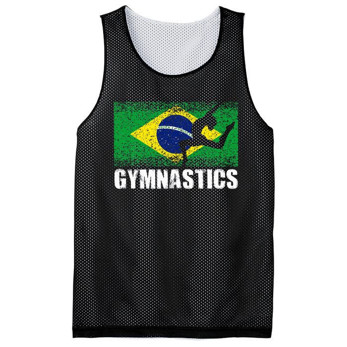 Gymnastics Sport Retro Brazil Flag Brazilian Gymnast Mesh Reversible Basketball Jersey Tank