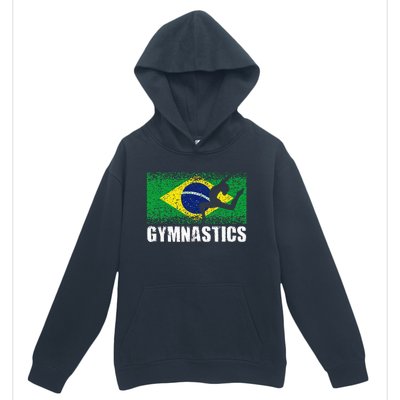 Gymnastics Sport Retro Brazil Flag Brazilian Gymnast Urban Pullover Hoodie