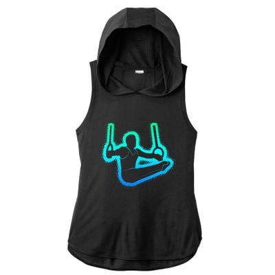 Gymnastics Sports Rings Gymnast Ladies PosiCharge Tri-Blend Wicking Draft Hoodie Tank