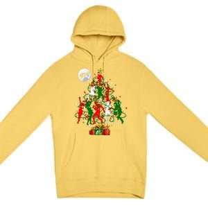 Group Santa Reindeer Elf Dancers Dancing As Christmas Tree Cool Gift Premium Pullover Hoodie