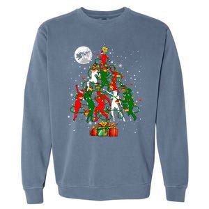 Group Santa Reindeer Elf Dancers Dancing As Christmas Tree Cool Gift Garment-Dyed Sweatshirt