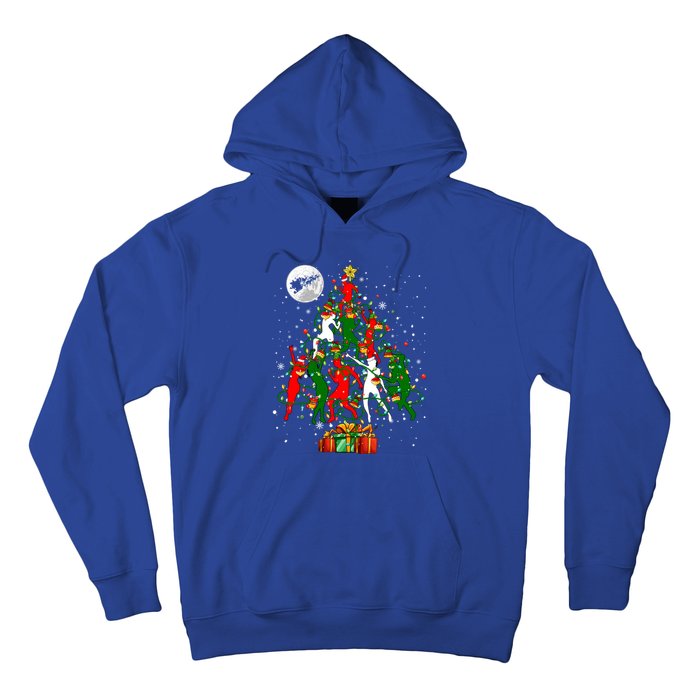 Group Santa Reindeer Elf Dancers Dancing As Christmas Tree Cool Gift Hoodie