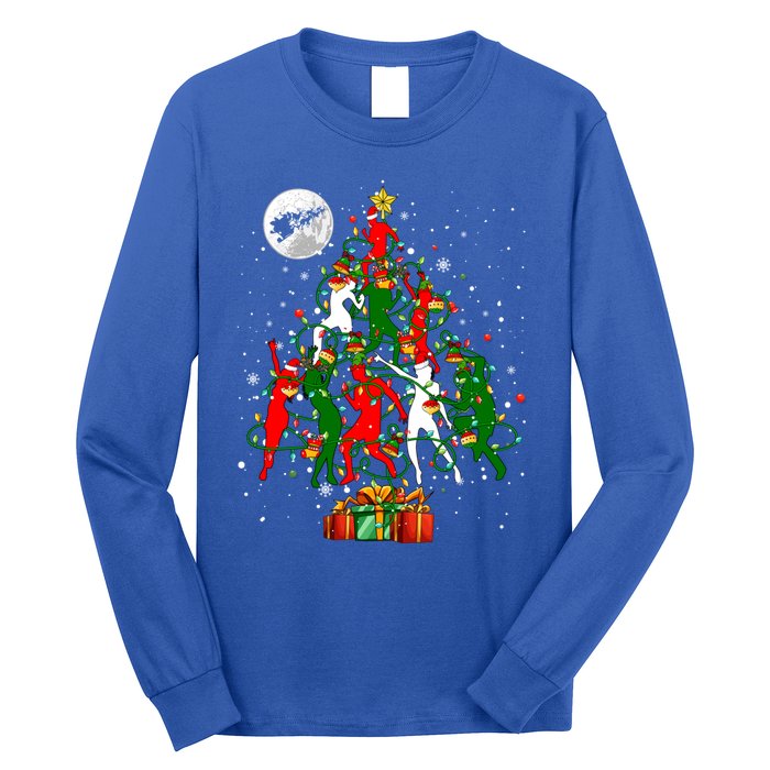 Group Santa Reindeer Elf Dancers Dancing As Christmas Tree Cool Gift Long Sleeve Shirt