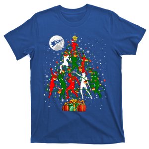 Group Santa Reindeer Elf Dancers Dancing As Christmas Tree Cool Gift T-Shirt