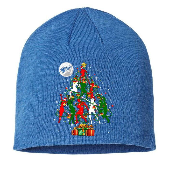 Group Santa Reindeer Elf Dancers Dancing As Christmas Tree Cool Gift Sustainable Beanie