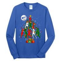 Group Santa Reindeer Elf Dancers Dancing As Christmas Tree Cool Gift Tall Long Sleeve T-Shirt