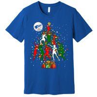 Group Santa Reindeer Elf Dancers Dancing As Christmas Tree Cool Gift Premium T-Shirt