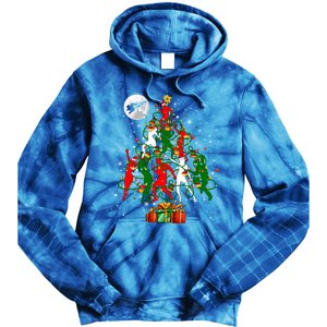 Group Santa Reindeer Elf Dancers Dancing As Christmas Tree Cool Gift Tie Dye Hoodie