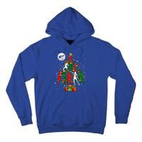 Group Santa Reindeer Elf Dancers Dancing As Christmas Tree Cool Gift Tall Hoodie