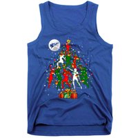 Group Santa Reindeer Elf Dancers Dancing As Christmas Tree Cool Gift Tank Top