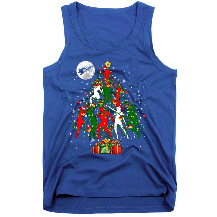 Group Santa Reindeer Elf Dancers Dancing As Christmas Tree Cool Gift Tank Top