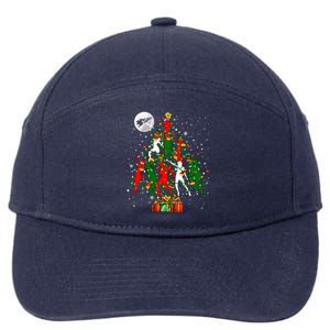 Group Santa Reindeer Elf Dancers Dancing As Christmas Tree Cool Gift 7-Panel Snapback Hat