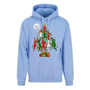 Group Santa Reindeer Elf Dancers Dancing As Christmas Tree Cool Gift Unisex Surf Hoodie