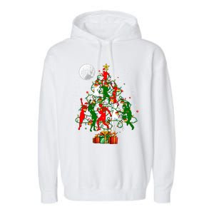 Group Santa Reindeer Elf Dancers Dancing As Christmas Tree Cool Gift Garment-Dyed Fleece Hoodie