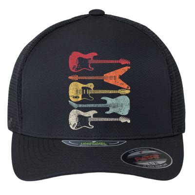 Guitar Shirt. Retro Style, Gift For Guitarist Flexfit Unipanel Trucker Cap