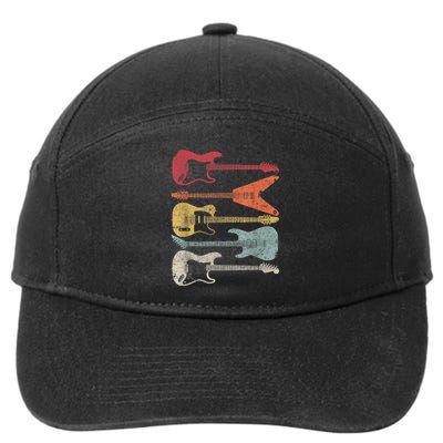 Guitar Shirt. Retro Style, Gift For Guitarist 7-Panel Snapback Hat