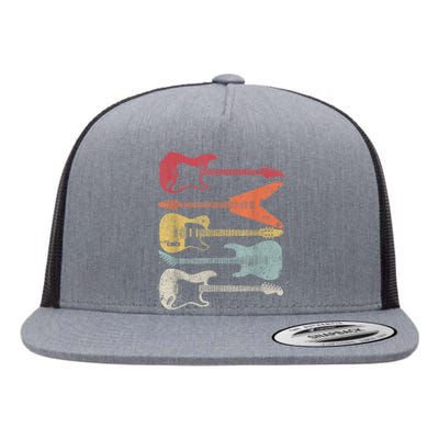 Guitar Shirt. Retro Style, Gift For Guitarist Flat Bill Trucker Hat