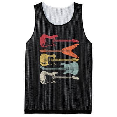 Guitar Shirt. Retro Style, Gift For Guitarist Mesh Reversible Basketball Jersey Tank