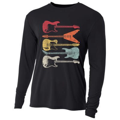 Guitar Shirt. Retro Style, Gift For Guitarist Cooling Performance Long Sleeve Crew