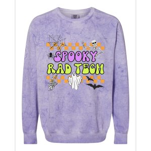 Groovy Spooky Rad Tech Retro Radiologist Halloween XRay Tech Gift Colorblast Crewneck Sweatshirt