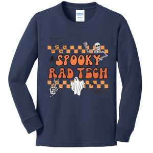 Groovy Spooky Rad Tech Retro Radiologist Halloween XRay Tech Kids Long Sleeve Shirt