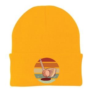 Golf Sunset Retro Knit Cap Winter Beanie