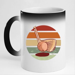 Golf Sunset Retro 11oz Black Color Changing Mug