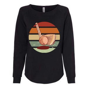 Golf Sunset Retro Womens California Wash Sweatshirt