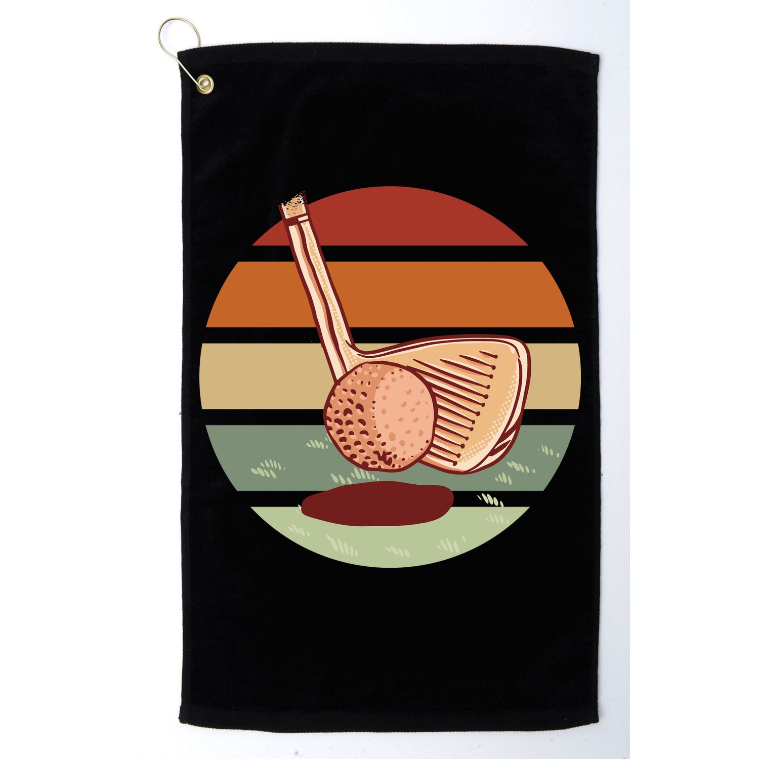 Golf Sunset Retro Golf Towel