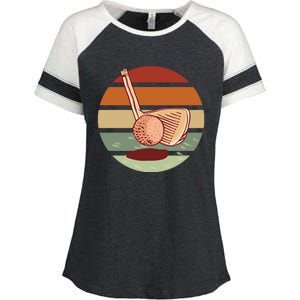 Golf Sunset Retro Enza Ladies Jersey Colorblock Tee