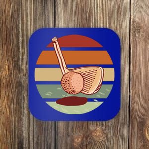 Golf Sunset Retro Coaster