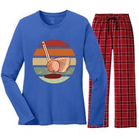 Golf Sunset Retro Women's Long Sleeve Flannel Pajama Set 