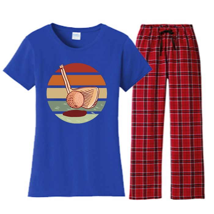 Golf Sunset Retro Women's Flannel Pajama Set