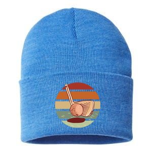 Golf Sunset Retro Sustainable Knit Beanie