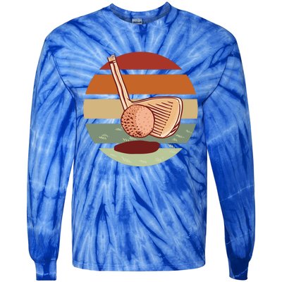 Golf Sunset Retro Tie-Dye Long Sleeve Shirt