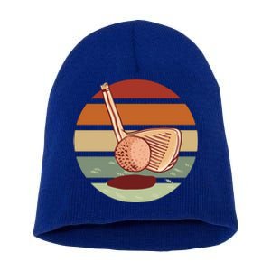 Golf Sunset Retro Short Acrylic Beanie