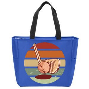 Golf Sunset Retro Zip Tote Bag