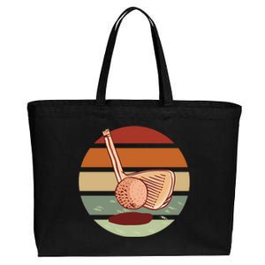 Golf Sunset Retro Cotton Canvas Jumbo Tote