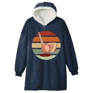 Golf Sunset Retro Hooded Wearable Blanket